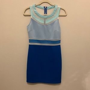 Blue Colorblock Minidress